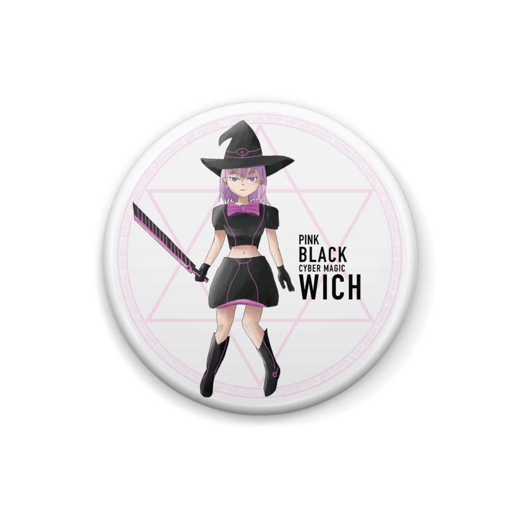 Pink Black Witch ピンクブラックウィッチ 缶バッジ