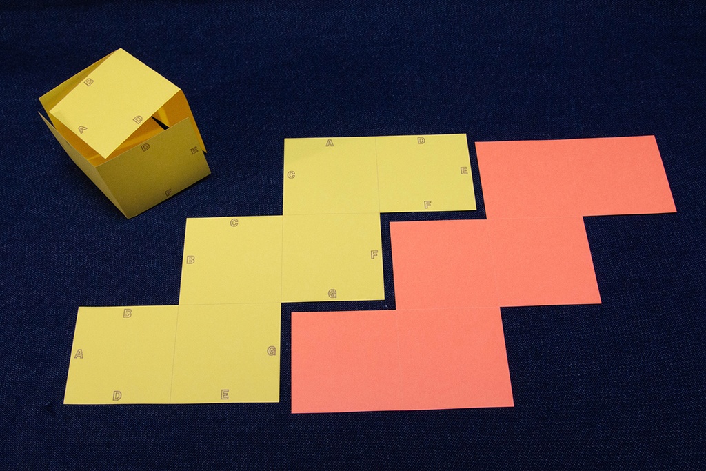 中学受験に役立つ 展開図 立方体11パターン+正四面体2パターン 紙製 切り抜き