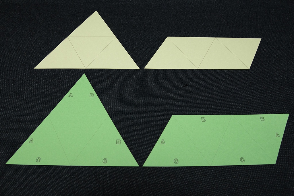 中学受験に役立つ 展開図 立方体11パターン+正四面体2パターン 紙製 切り抜き