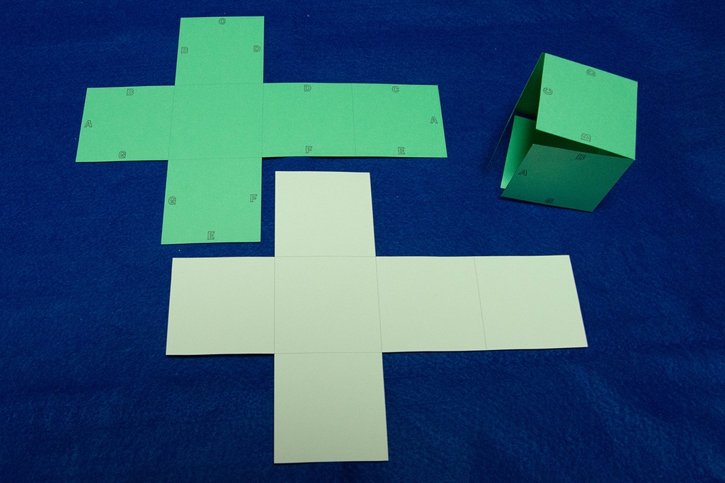 中学受験に役立つ 展開図 立方体11パターン+正四面体2パターン 紙製 切り抜き