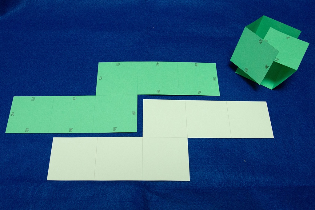 中学受験に役立つ 展開図 立方体11パターン+正四面体2パターン 紙製 切り抜き