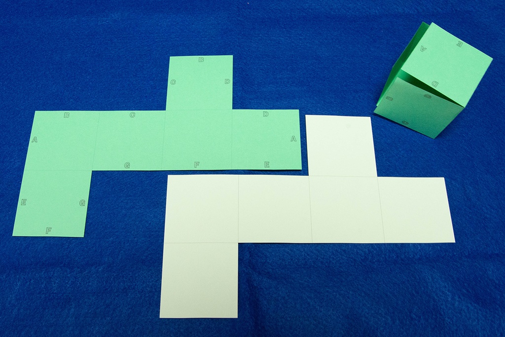 中学受験に役立つ 展開図 立方体11パターン+正四面体2パターン 紙製 切り抜き