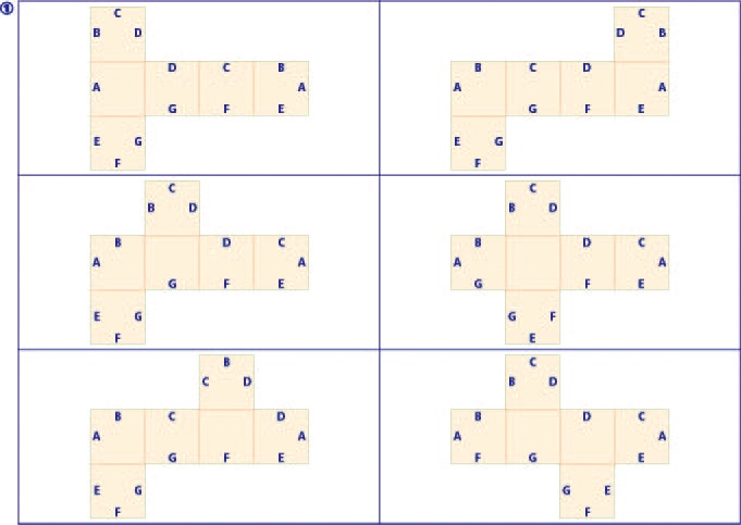 中学受験に役立つ 展開図 立方体11パターン+正四面体2パターン 紙製 切り抜き