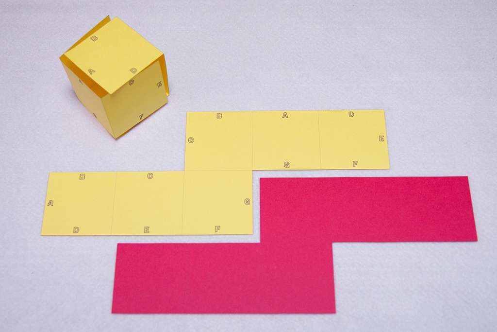 中学受験に役立つ 展開図 立方体11パターン+正四面体2パターン 紙製 切り抜き