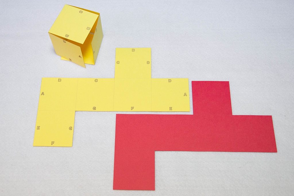 中学受験に役立つ 展開図 立方体11パターン+正四面体2パターン 紙製 切り抜き