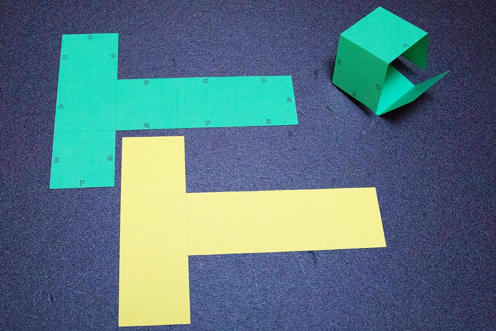 中学受験に役立つ 展開図 立方体11パターン+正四面体2パターン 紙製 切り抜き