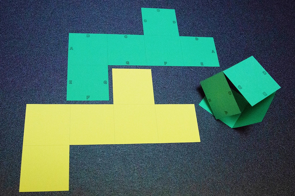 中学受験に役立つ 展開図 立方体11パターン+正四面体2パターン 紙製 切り抜き