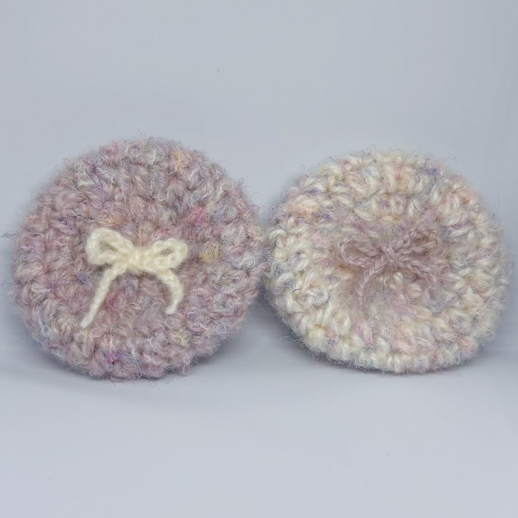 リボン付きベレー帽