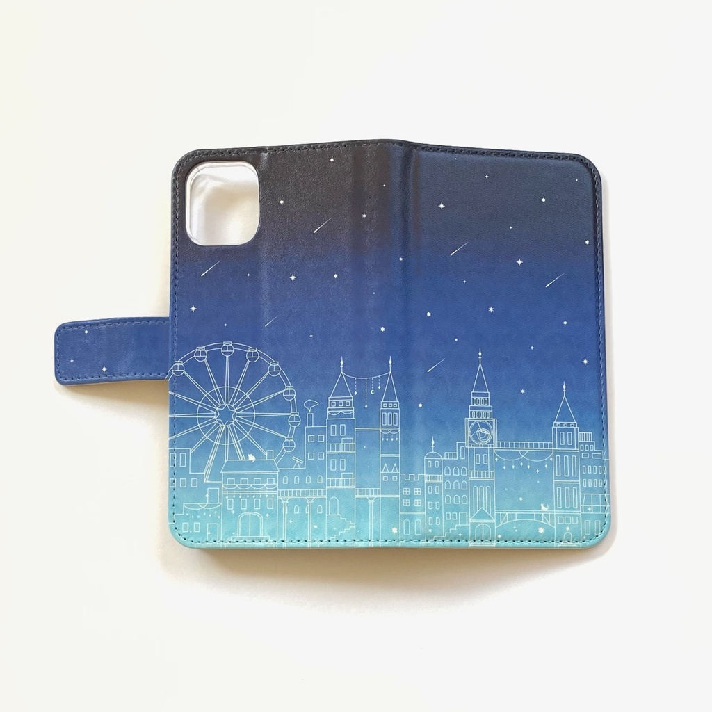 【iPhone/Android】星の街 手帳型スマホケース