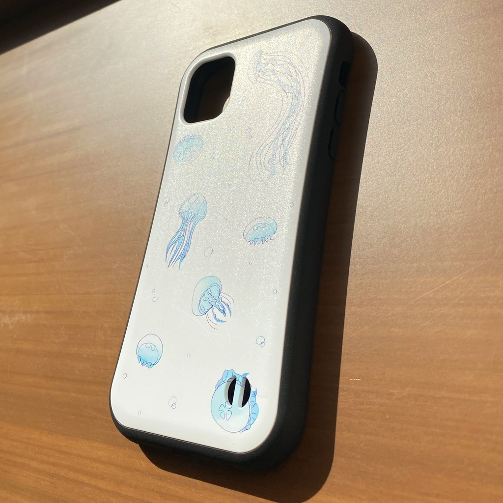 クラゲいっぱいスマホケース(グリップ付き)