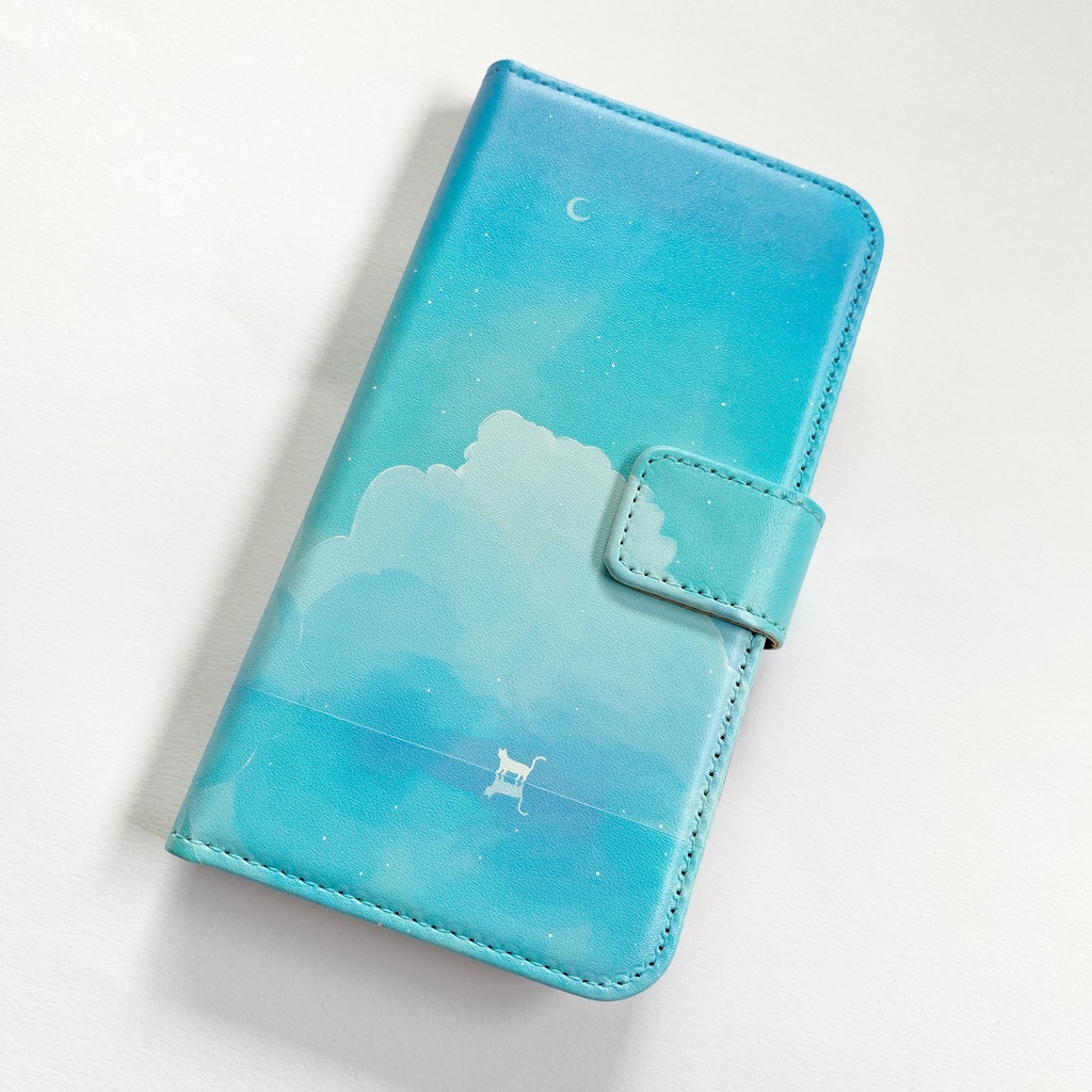 【iPhone/Android】青空と猫 手帳型スマホケース