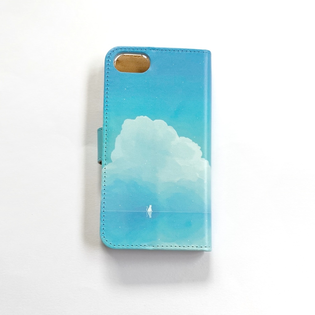 【iPhone/Android】青空と猫 手帳型スマホケース
