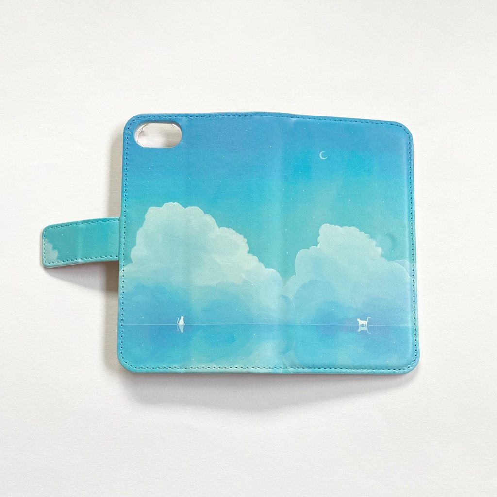 【iPhone/Android】青空と猫 手帳型スマホケース