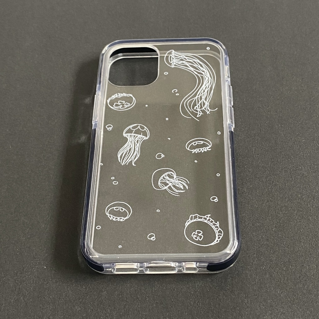 クラゲいっぱい クッションバンパー クリアケース