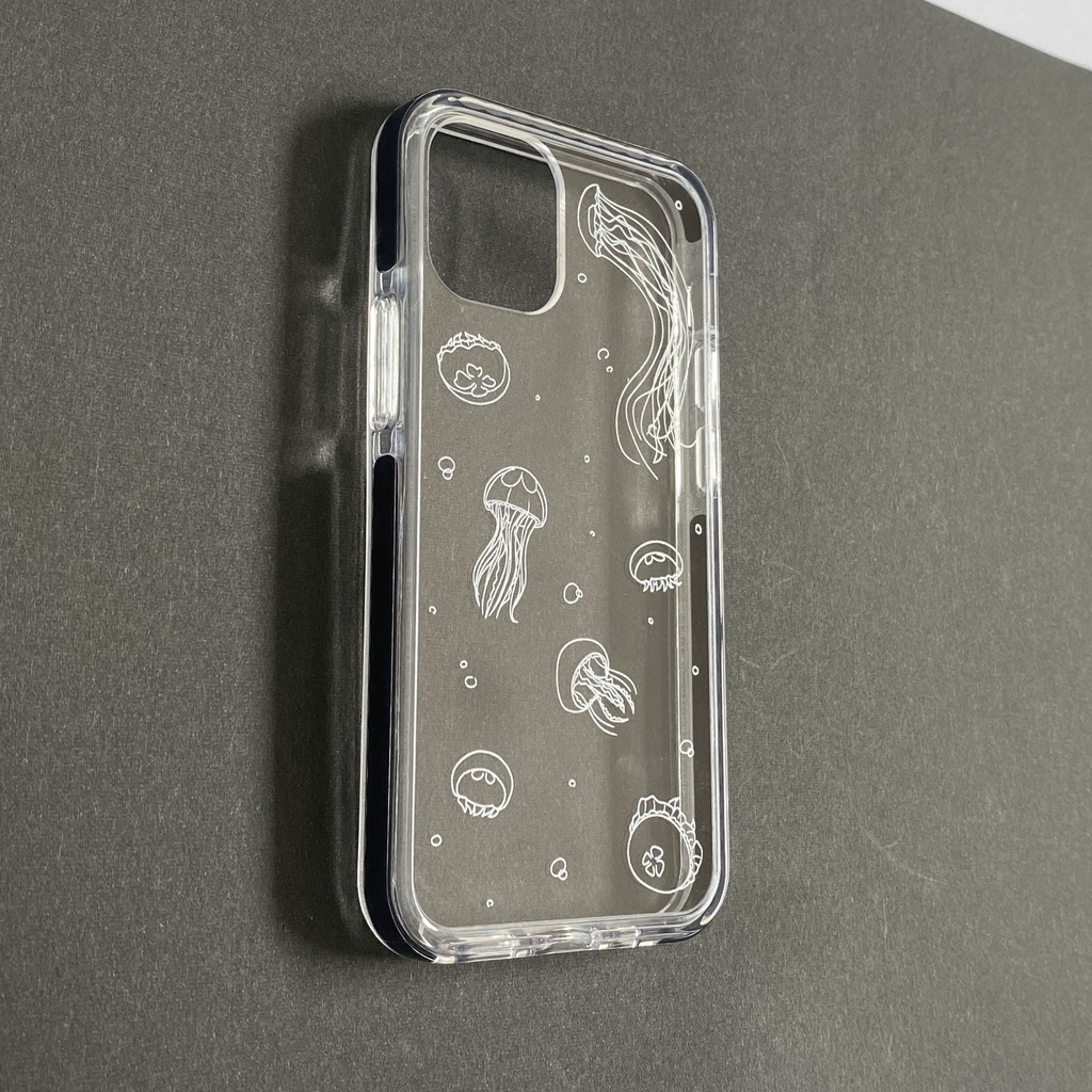 クラゲいっぱい クッションバンパー クリアケース