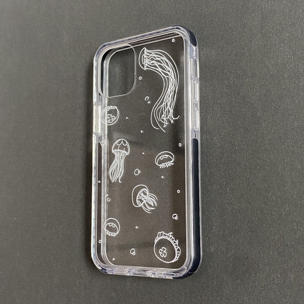クラゲいっぱい クッションバンパー クリアケース