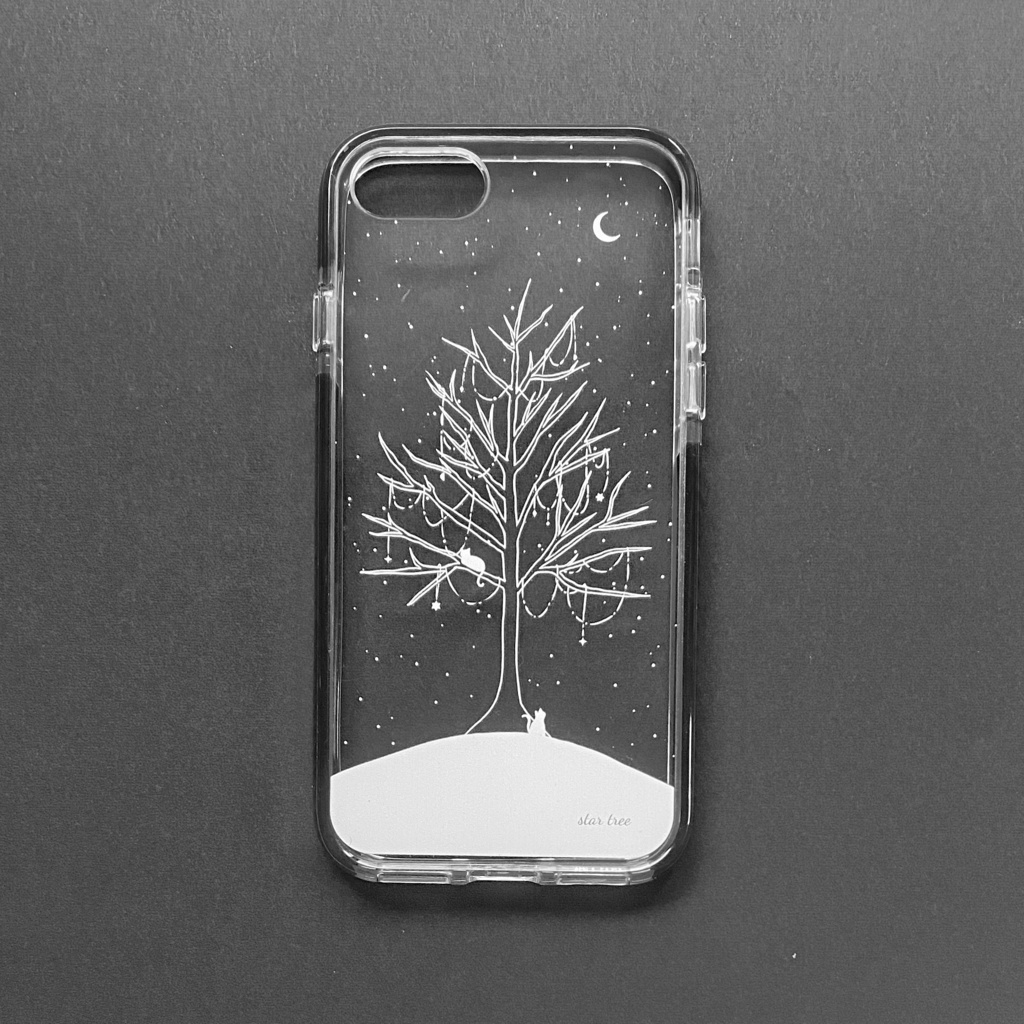 星の木 クリアケース クッションバンパーケース スマホケース