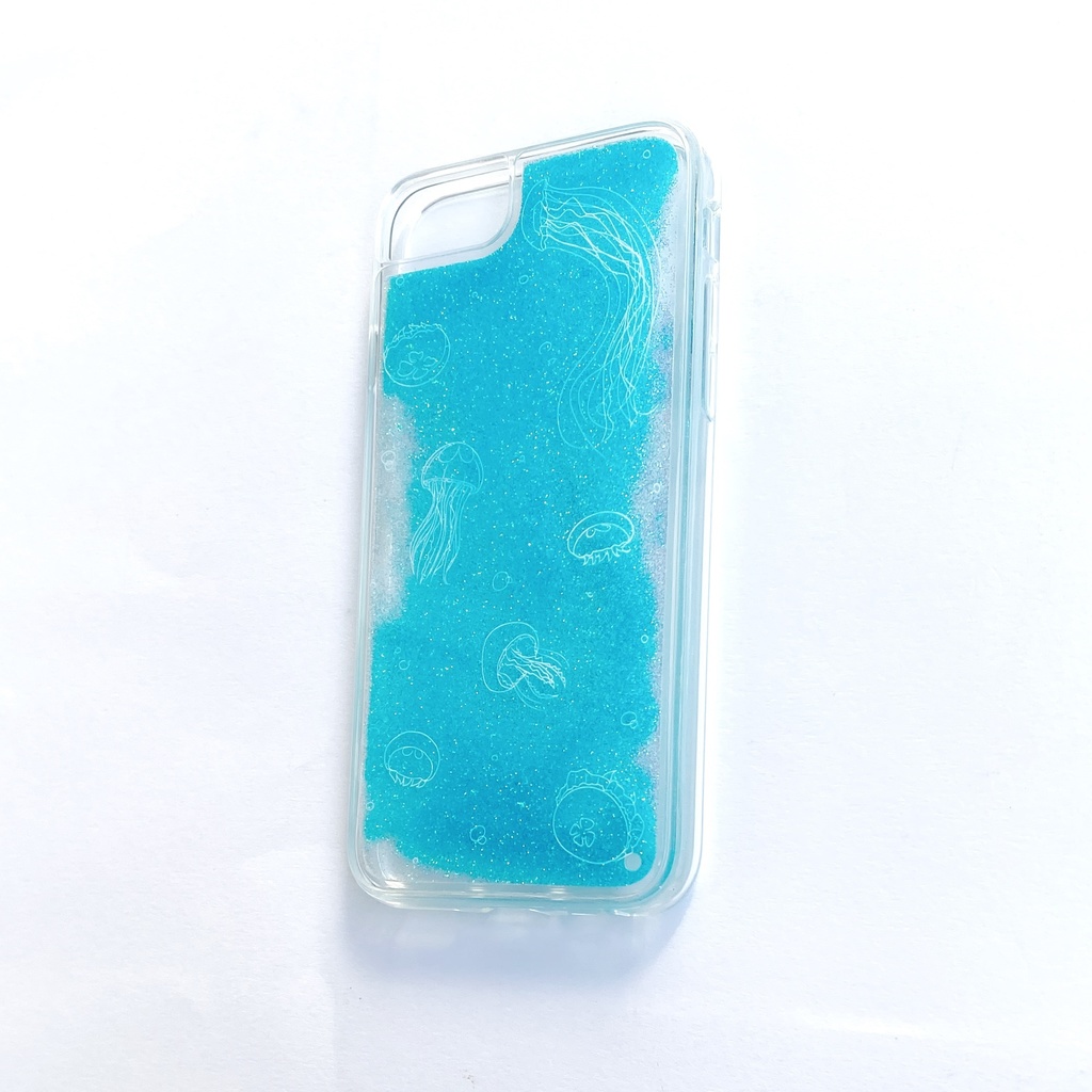 クラゲいっぱい グリッタースマホケース iPhone13 13mini 13Pro 13ProMax