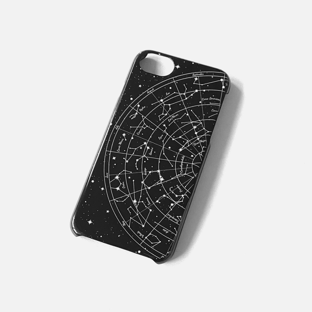 星図(北天)スマホケース ハードケース 黒