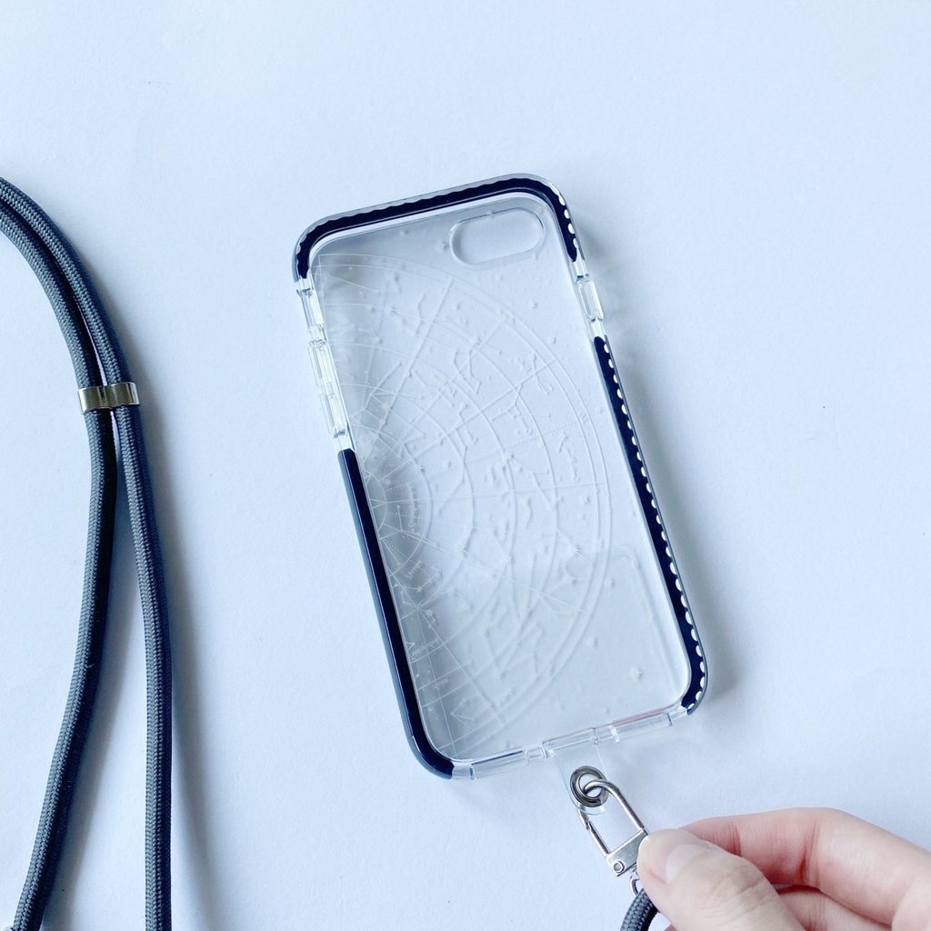 スマホストラップ(透明シート付き) ショルダーストラップ グレー ベージュ ピンク