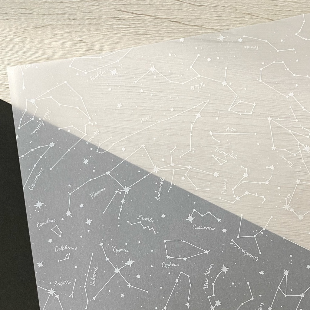 星座 トレーシングペーパー デザインペーパー 星空 A4サイズ 10枚入り ホワイト マルチペーパー ギフト