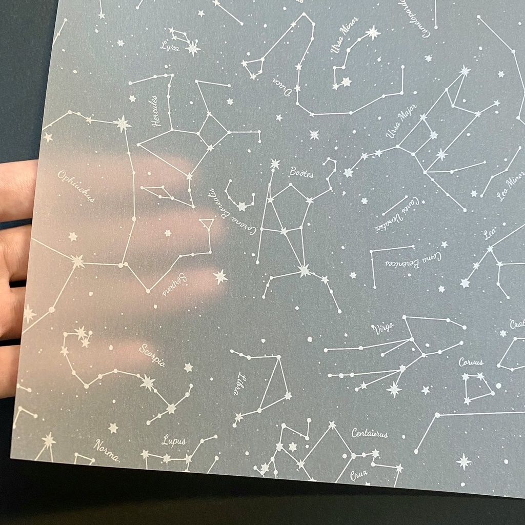 星座 トレーシングペーパー デザインペーパー 星空 A4サイズ 10枚入り ホワイト マルチペーパー ギフト