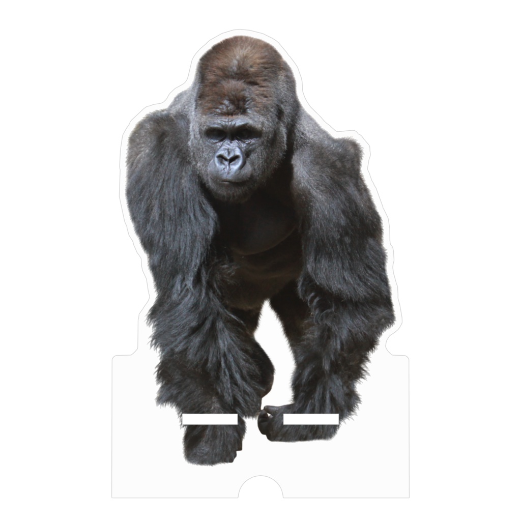 ゴリラ アクリルスマホスタンド(ケーブル穴あり)クリアカット