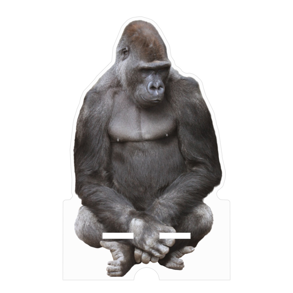 ゴリラ アクリルスマホスタンド(ケーブル穴あり)クリアカット