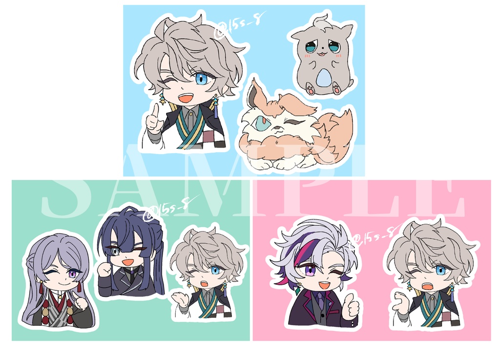 【にじそうさく11 グッズ】ハーフカットステッカー3種セット