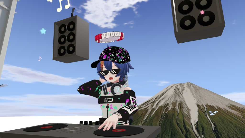 ターンテーブル・浮遊スピーカー【animation設定済み】【liltoon使用】