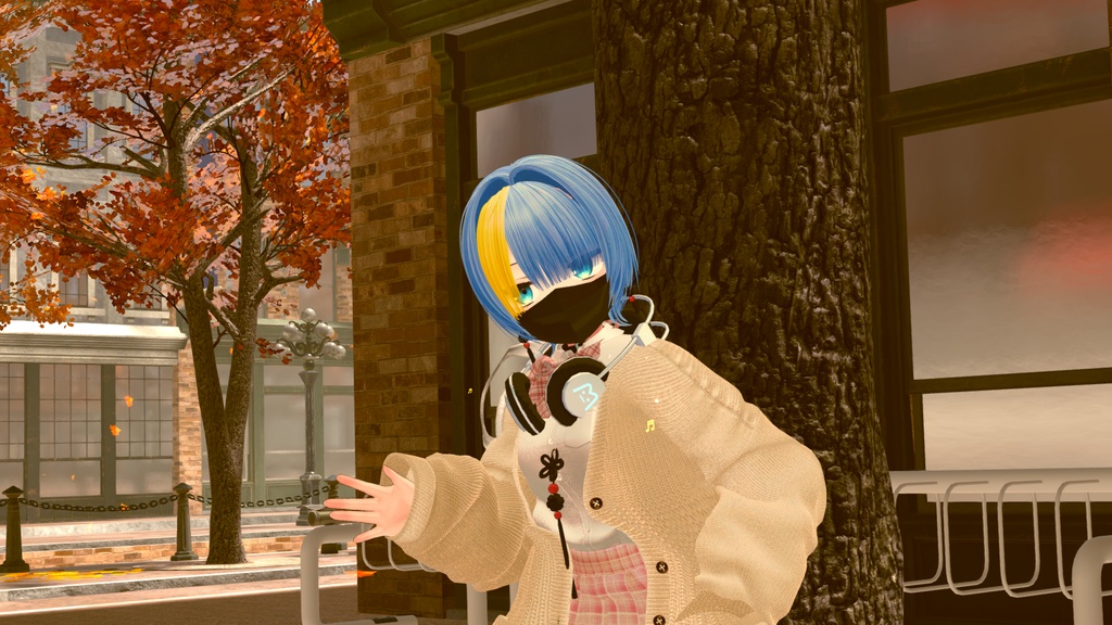 【5アバター対応】ずらせる布マスク