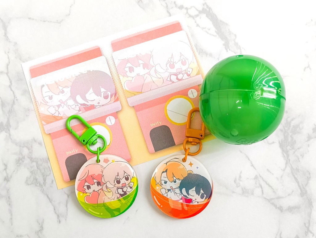 ガシャカプセル風フチなしアクキー