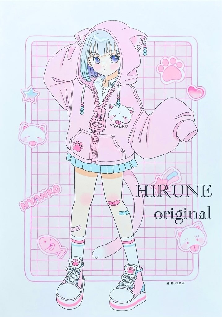 ☆新作☆  A4サイズ　にゃんこパーカーなのだ🐱