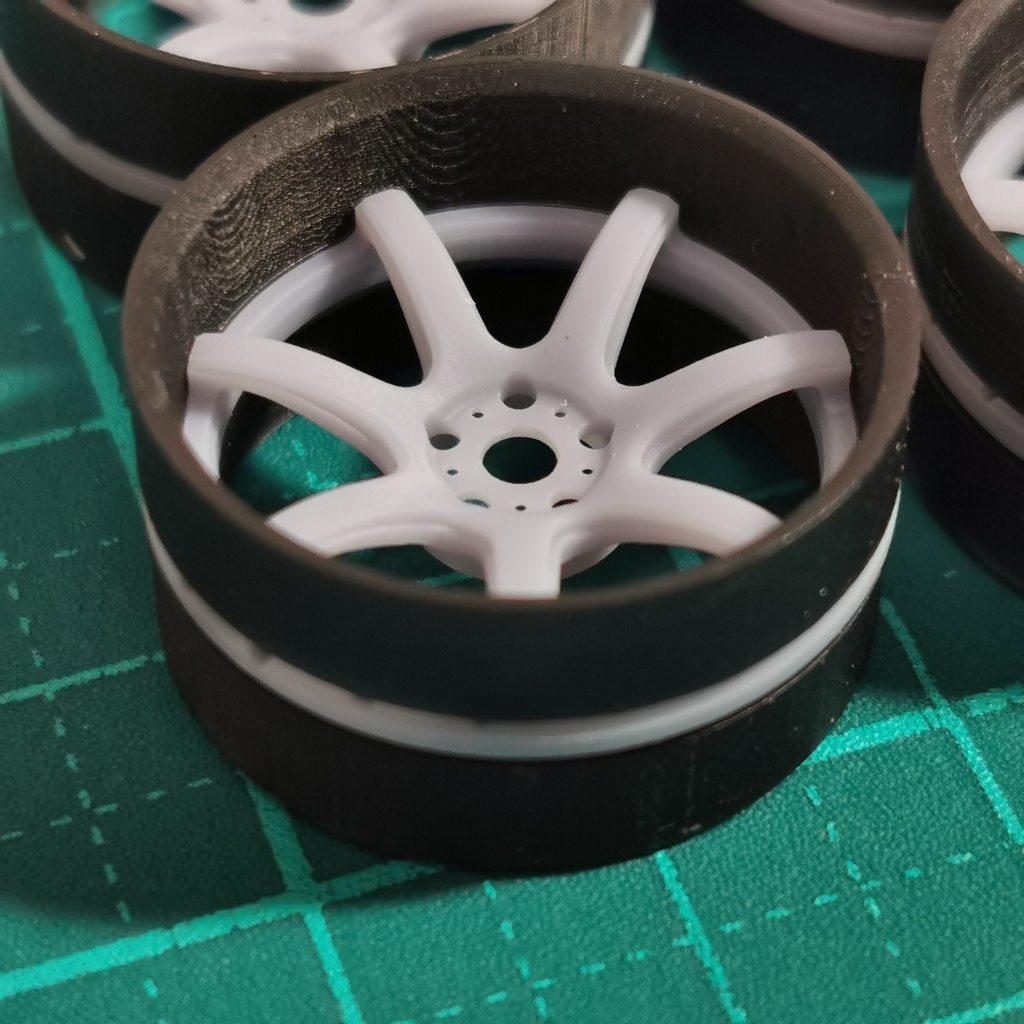 🔥1/24 自作ホイール 19インチ W-ET7R2P19R