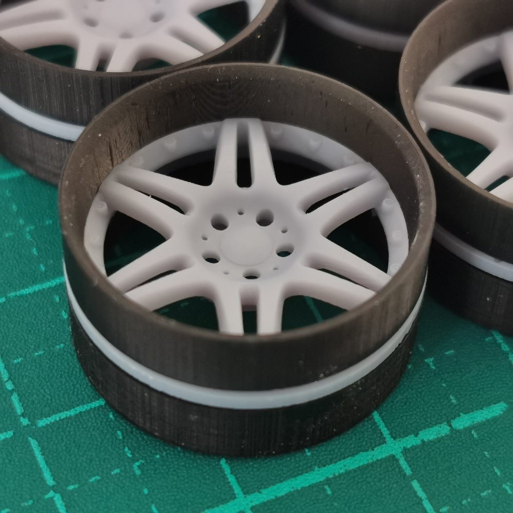 🔥1/24 自作ホイール 19インチ BRB-MB619R