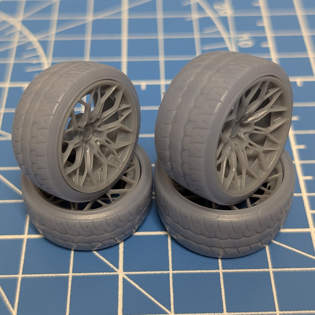 1/24 3Dプリントタイヤ AD09タイプ 19-20インチセット