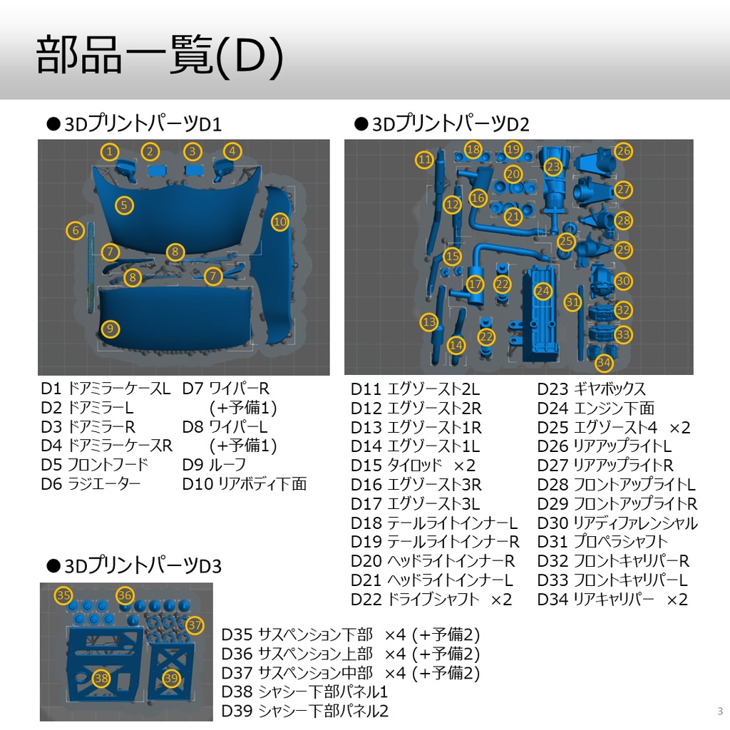 1/24 Tuscan Type 3Dプリントキット