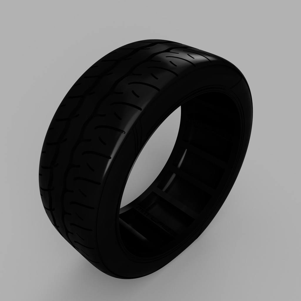 1/24 3Dプリントタイヤ AD09タイプ 19インチ 高扁平 荷重変形