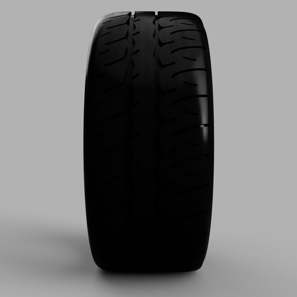 1/24 3Dプリントタイヤ AD09タイプ 18インチ 高扁平 荷重変形