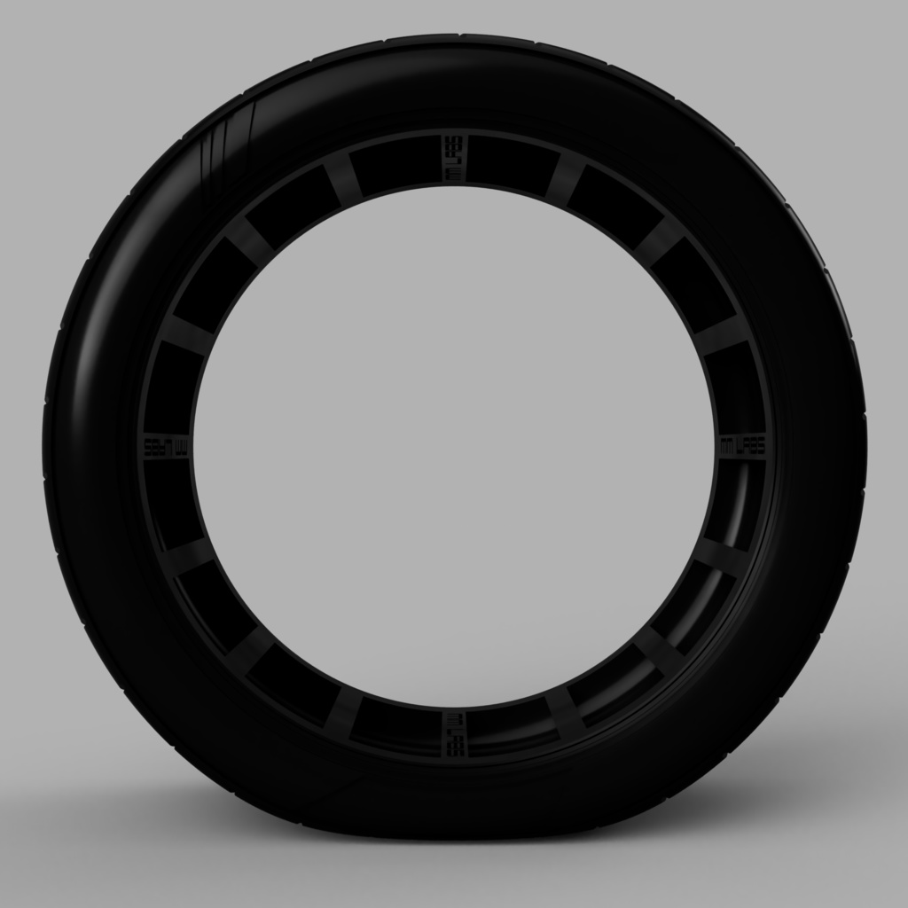 1/24 3Dプリントタイヤ AD09タイプ 18インチ 高扁平 荷重変形