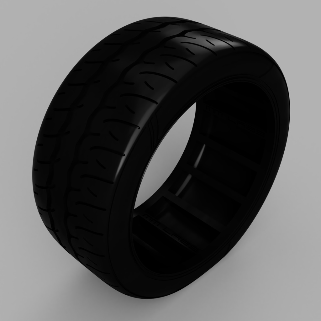  1/24 3Dプリントタイヤ AD09タイプ 17インチ 高扁平 荷重変形