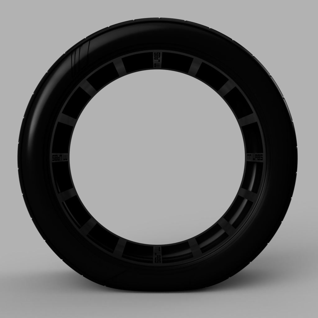 1/24 3Dプリントタイヤ AD09タイプ 17インチ 高扁平 荷重変形