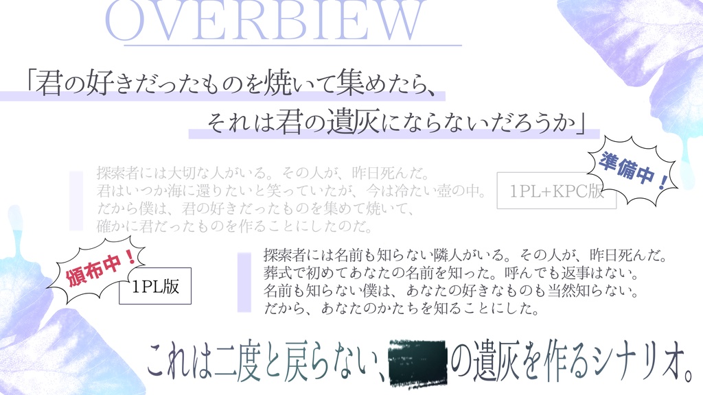 【CoCシナリオ】遺灰だけでも【SPLL:E191601】