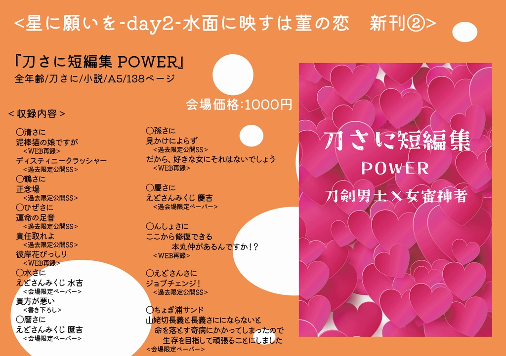 【2025年7月星願新刊】刀さに短編集 POWER