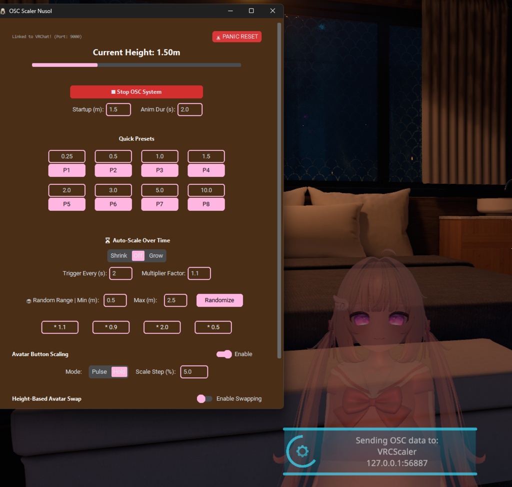 Remote/Local Scaling Tool - VRC Via OSC With Twitch Integration