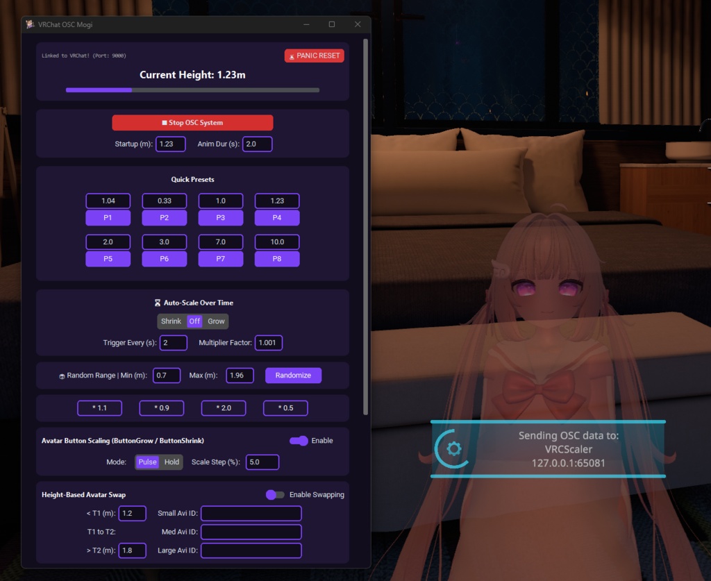 Remote/Local Scaling Tool - VRC Via OSC With Twitch Integration