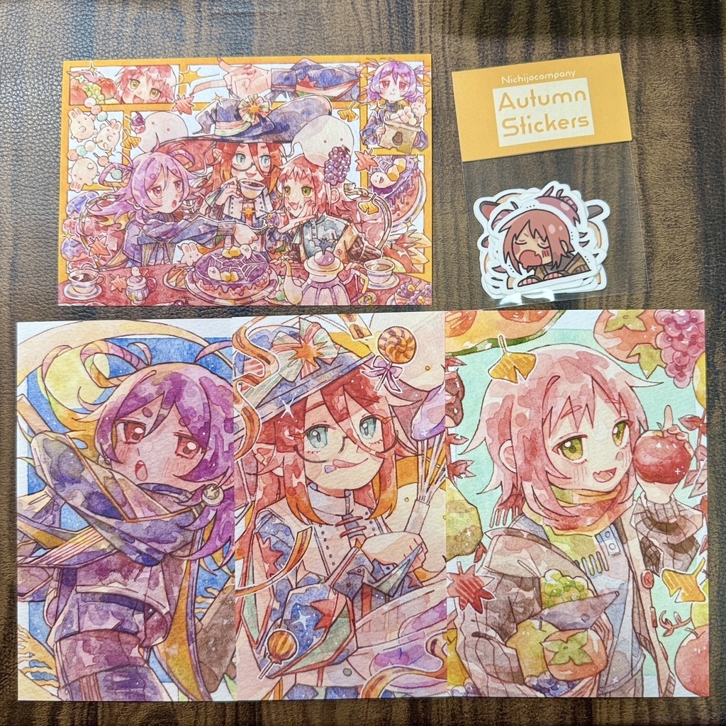 【秋楽しむグッズ】ポストカード＋ステッカーセット