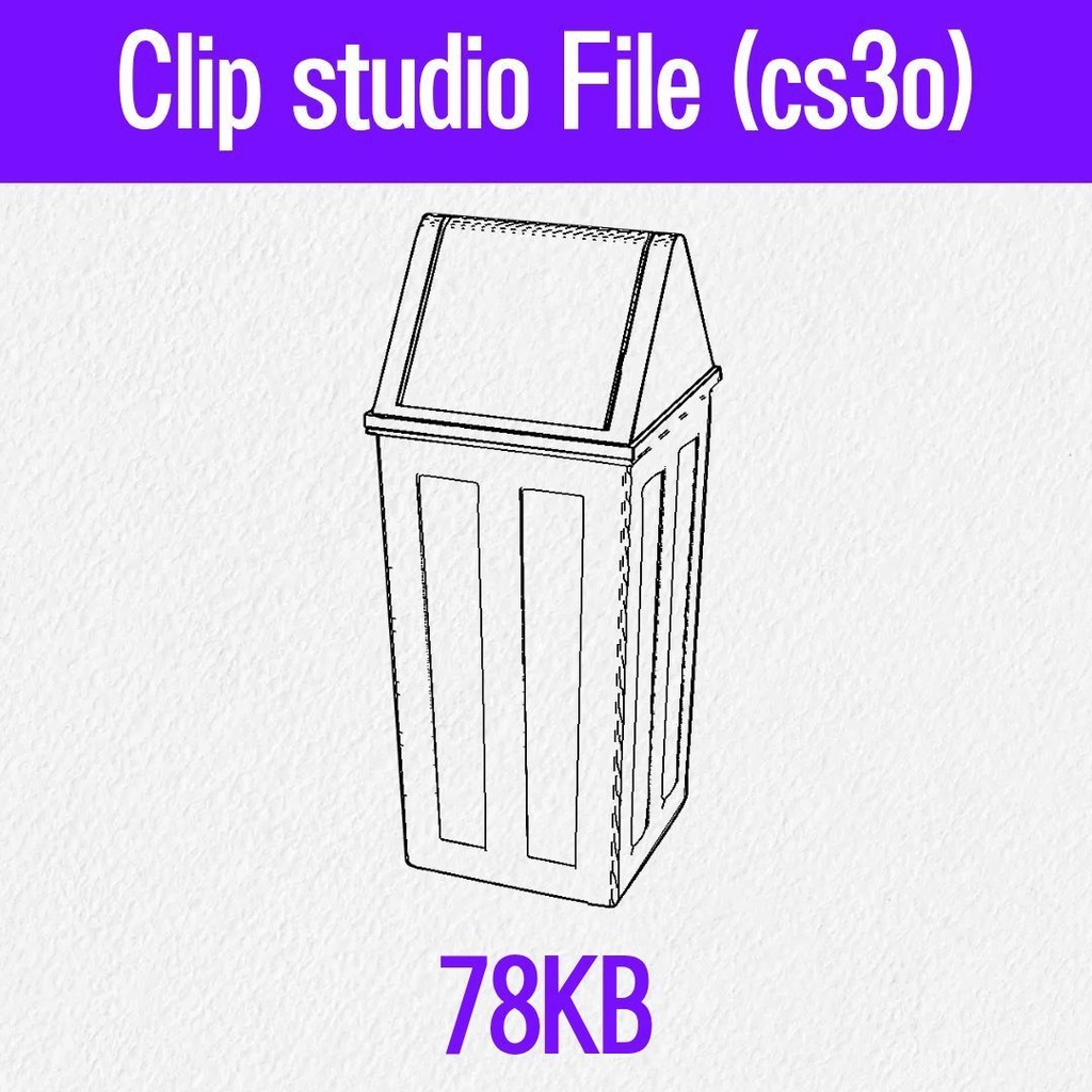 【3D素材 / SketchUp&cs3o】公共施設・学校の屋外用ゴミ箱 (ダストボックス)