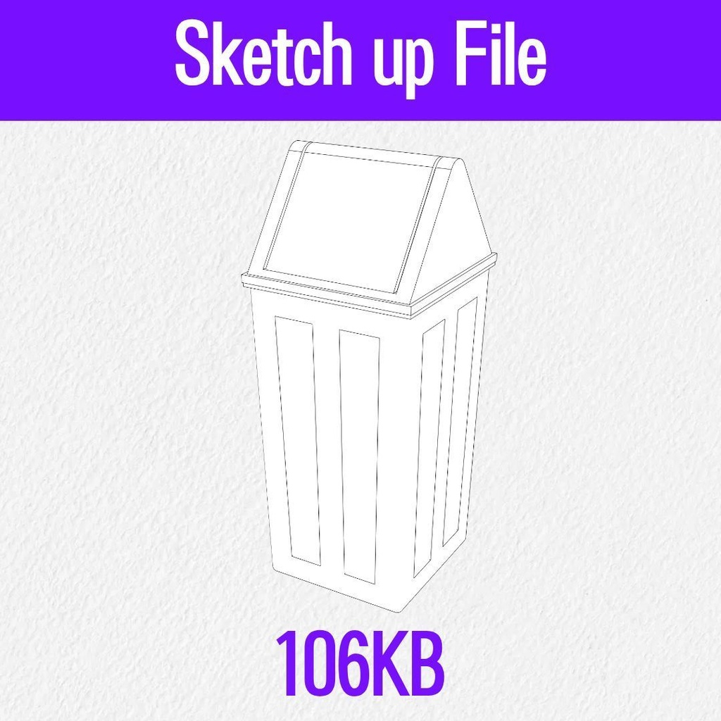 【3D素材 / SketchUp&cs3o】公共施設・学校の屋外用ゴミ箱 (ダストボックス)
