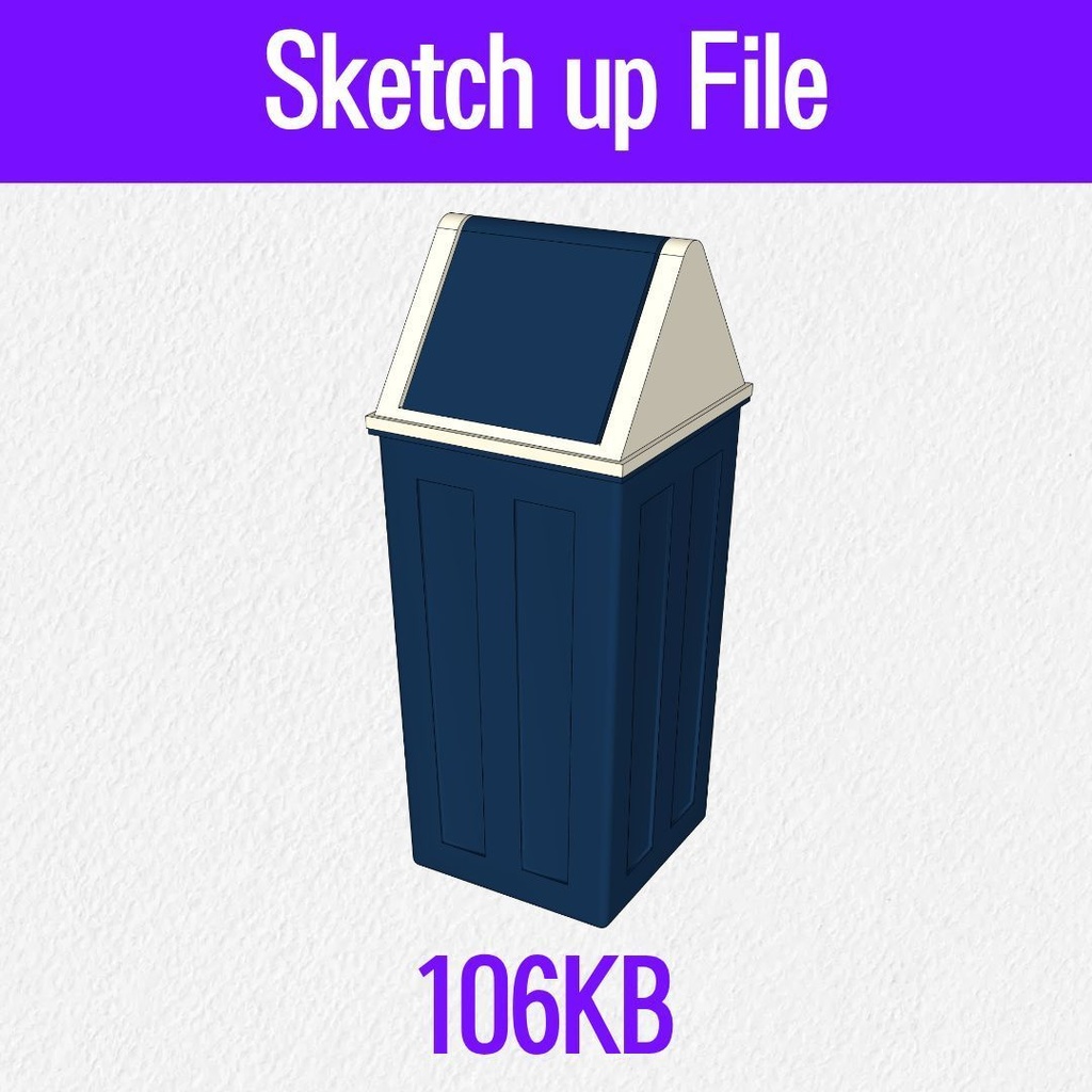 【3D素材 / SketchUp&cs3o】公共施設・学校の屋外用ゴミ箱 (ダストボックス)